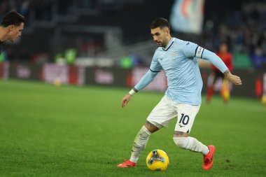 Roma, İtalya 5.12.2024: İtalya futbol karşılaşması sırasında Freccia Rossa Coppa Italia (İtalya Kupası) 2024-2025 SS Lazio SSC Napoli 'ye karşı Roma Olimpiyat Stadyumu' nda.