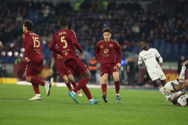 Roma, İtalya 7.12.2024: İtalya Futbol Şampiyonası sırasında Serie A Enilive 2024-2025 maçında AS Romanlar ABD Lecce 'ye karşı Roma' daki Stadio Olimpico 'da.