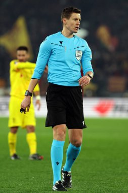 Roma, İtalya 12.12.2024: Uefa Avrupa Ligi 2024-2025, 6. gün hakem Daniel Siebert, Roma 'daki Olimpiyat Stadyumu' nda AS Romanlar SC Braga 'ya karşı oynanan futbol maçı.