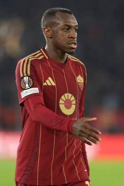 Roma, İtalya 12.12.2024: Uefa Avrupa Ligi 2024-2025, 6. gün Saud Abdulhamid Roma 'daki Olimpiyat Stadyumu' nda AS Roman SC Braga 'ya karşı oynanan futbol karşılaşması.