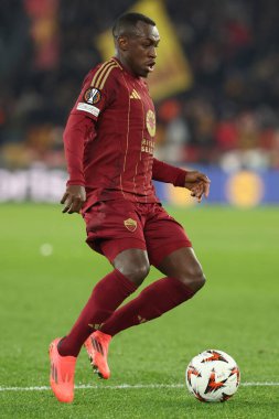 Roma, İtalya 12.12.2024: Uefa Avrupa Ligi 2024-2025, 6. gün Saud Abdulhamid Roma 'daki Olimpiyat Stadyumu' nda AS Roman SC Braga 'ya karşı oynanan futbol karşılaşması.
