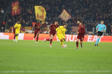 Roma, İtalya 12.12.2024: Uefa Avrupa Ligi 2024-2025, 6. gün, Roma 'daki Olimpiyat Stadyumu' nda AS Roma-SC Braga arasındaki futbol maçı.