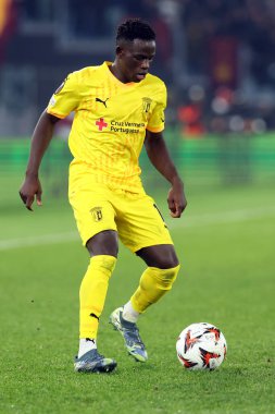 Roma, İtalya 12.12.2024: Uefa Avrupa Ligi 2024-2025, 6. gün oynanan Uefa Avrupa Ligi 'nde Roger of Braga, Roma' daki Olimpiyat Stadyumu 'nda AS Roman SC Braga' ya karşı oynanan futbol karşılaşması..