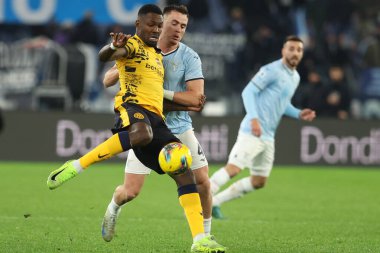Roma, İtalya 16.12.2024: Inter 'den Marcus Thuram, İtalya futbol şampiyonluğu sırasındaki Lazio Patriği Serie A Enilive 2024-2025 karşılaşmasında SS Lazio FC Internazionale ile Roma' daki Stadio Olimpico 'da karşılaşacak. 
