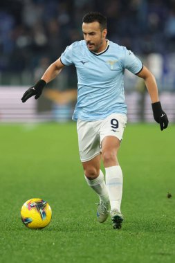Roma, İtalya 16.12.2024: İtalyan futbolu şampiyonluğu sırasındaki Pedro Serie A Enilive 2024-2025 karşılaşması sırasında Roma 'daki Stadio Olimpico' da SS Lazio FC Internazionale 'ye karşı. 
