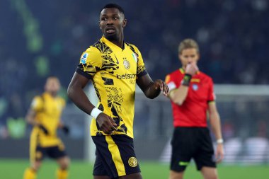 Roma, İtalya 16.12.2024: İtalya Futbol Şampiyonası sırasında Marcus Thuram Serie A Enilive 2024-2025 Maçı sırasında Roma 'daki Stadio Olimpico' da SS Lazio FC Internazionale 'ye karşı 