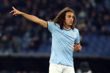 Roma, İtalya 16.12.2024: Lazio 'lu Matteo Guendouzi İtalya Futbol Şampiyonası Serie A Enilive 2024-2025 karşılaşmasında Roma' daki Stadio Olimpico 'da SS Lazio FC Internazionale' ye karşı 