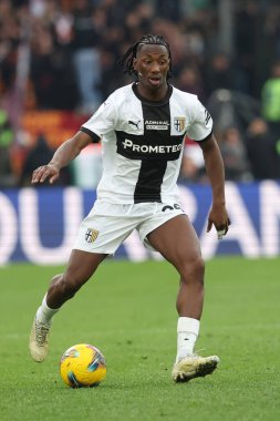 Rome, Italy 22.12.2024 : Woyo Coulibaly of Parma during Italian football championship Serie A Enilive 2024-2025  match AS Roma vs Parma Calcio at Stadio Olimpico in Rome. clipart