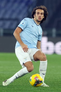 Roma, İtalya 28.12.2024: Lazio 'lu Matteo Guendouzi İtalya Futbol Şampiyonası sırasında Serie A Enilive 2024-2025 karşılaşmasında SS Lazio, Atalanta Bergamasca Calcio' ya karşı Roma 'daki Stadio Olimpico' da.