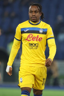 Roma, İtalya 28.12.2024: İtalyan Atalanta 'lı Ademola Lookman İtalya futbol şampiyonluğu sırasında Serie A Enilive 2024-2025 karşılaşmasında SS Lazio, Atalanta Bergamasca Calcio' ya karşı Roma 'daki Stadio Olimpico' da.