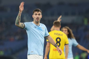 Roma, İtalya 28.12.2024: Lazio 'lu Alessio Romagnoli İtalya Futbol Şampiyonası sırasında Serie A Enilive 2024-2025 karşılaşmasında SS Lazio, Atalanta Bergamasca Calcio' ya karşı Roma 'daki Stadio Olimpico' da.