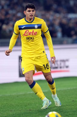 Roma, İtalya 28.12.2024: İtalyan Atalantalı Raoul Bellanova İtalya futbol şampiyonluğu sırasında Serie A Enilive 2024-2025 karşılaşmasında SS Lazio, Atalanta Bergamasca Calcio 'ya karşı Roma' daki Stadio Olimpico 'da.
