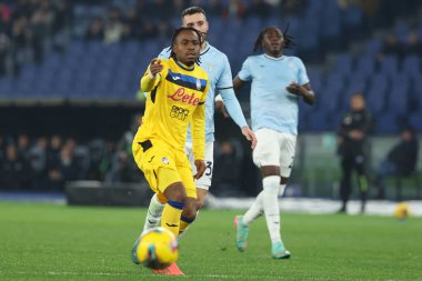 Roma, İtalya 28.12.2024: İtalyan Atalanta 'lı Ademola Lookman İtalya futbol şampiyonluğu sırasında Serie A Enilive 2024-2025 karşılaşmasında SS Lazio, Atalanta Bergamasca Calcio' ya karşı Roma 'daki Stadio Olimpico' da.