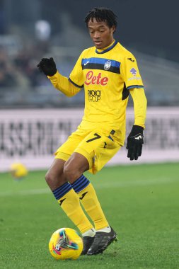 Roma, İtalya 28.12.2024: İtalyan Atalantalı Juan Cuadrado İtalya futbol şampiyonluğu sırasında Serie A Enilive 2024-2025 karşılaşmasında SS Lazio, Atalanta Bergamasca Calcio 'ya karşı Roma' daki Stadio Olimpico 'da.