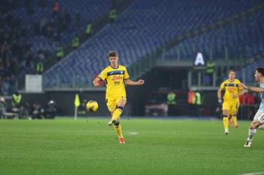 Roma, İtalya 28.12.2024: İtalya Futbol Şampiyonası sırasında De Ketelaere (Atalanta) Serie A Enilive 2024-2025 karşılaşmasında SS Lazio, Atalanta Bergamasca Calcio 'ya karşı Roma' da Stadio Olimpico 'da.