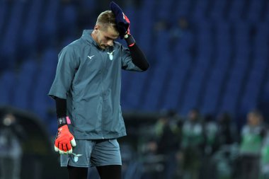 Roma, İtalya 28.12.2024: Lazio İvan Provedel İtalyan futbol şampiyonası Serie A Enilive 2024-2025 karşılaşmasından önce Roma 'daki Stadio Olimpico' da SS Lazio 'ya karşı Atalanta Bergamasca Calcio karşılaşması.
