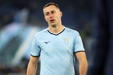 Roma, İtalya 28.12.2024: Lazio 'lu Adam Marusiç İtalyan futbol şampiyonluğu sırasında Serie A Enilive 2024-2025 karşılaşmasında SS Lazio, Atalanta Bergamasca Calcio' ya karşı Roma 'daki Stadio Olimpico' da.