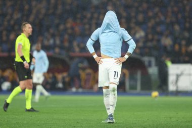 Rome, Italy 05.01.2025 : Disappointment Taty Castellanos of Lazio during Italian football championship Serie A Enilive 2024-2025  match AS Roma vs SS Lazio at Stadio Olimpico in Rome. clipart