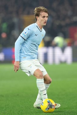 Rome, Italy 05.01.2025 : Nicolo Rovella of Lazio during Italian football championship Serie A Enilive 2024-2025  match AS Roma vs SS Lazio at Stadio Olimpico in Rome. clipart