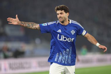 Roma, İtalya 10.01.2025: Como 'dan Patrick Cutrone İtalya futbol şampiyonluğu sırasında Serie A Enilive 2024-2025 karşılaşmasında SS Lazio Como' s 1907 Roma 'daki Stadio Olimpico' da karşılaşacak..
