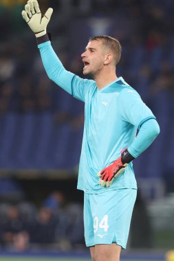 Roma, İtalya 10.01.2025: İtalyan futbol şampiyonası sırasında Lazio İvan Provedel Serie A Enilive 2024-2025 Maç SS Lazio Como 1907 Roma 'daki Stadio Olimpico' da.