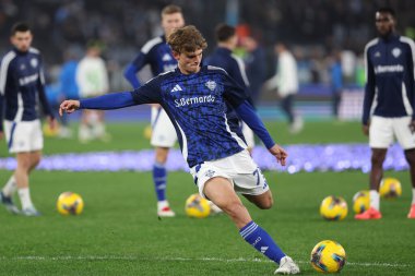 Roma, İtalya 10.01.2025: Como 'dan Nico Paz İtalya Futbol Şampiyonası Serie A Enilive 2024-2025 karşılaşmasında SS Lazio Como 1907 Roma' daki Stadio Olimpico 'da karşılaşacak..