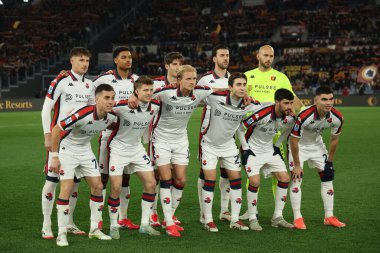 Roma, İtalya 17.01.2025: İtalya futbol şampiyonasından önce Ceneviz takımı Serie A Enilive 2024-2025 Roma 'daki Stadio Olimpico' da AS Roma-Genoa CFC maçına çıktı.