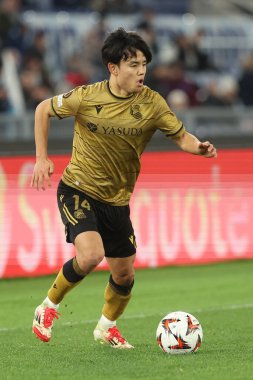 Roma, İtalya 23.01.2025: Uefa Avrupa Ligi 2024-2025 'te Real Sociedad' ı ele alalım, 7. gün, SS Lazio ile Real Sociedad de Futbol arasında Roma Olimpiyat Stadyumu 'nda oynanan futbol maçı..