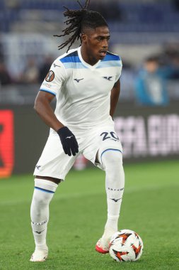 Roma, İtalya 23.01.2025: Uefa Avrupa Ligi 2024-2025 gününde Lazio 'lu Loum Tchaouna, SS Lazio ile Real Sociedad de Futbol arasında Roma Olimpiyat Stadyumu' nda oynanan futbol karşılaşması..
