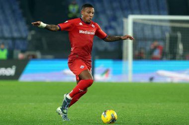 Roma, İtalya 26.01.2025: Fiorentina 'lı Michael Folorunsho İtalyan futbol şampiyonası Serie A Enilive 2024-2025 SS Lazio' ya karşı Fiorentina Calcio Roma 'daki Stadio Olimpico' da görüldü.