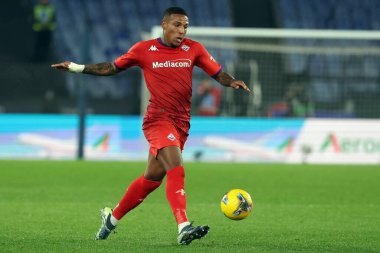 Roma, İtalya 26.01.2025: Fiorentina 'lı Michael Folorunsho İtalyan futbol şampiyonası Serie A Enilive 2024-2025 SS Lazio' ya karşı Fiorentina Calcio Roma 'daki Stadio Olimpico' da görüldü.