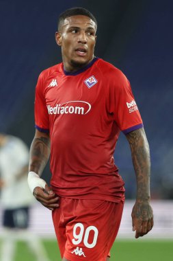 Roma, İtalya 26.01.2025: Fiorentina 'dan Michael Folorunsho. İtalya futbol şampiyonluğu maçında Serie A Enilive 2024-2025 SS Lazio, Fiorentina Calcio 'ya karşı Roma' daki Stadio Olimpico 'da görülüyor..
