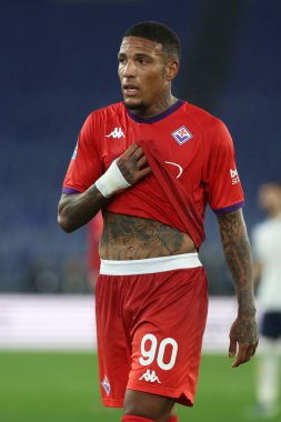 Roma, İtalya 26.01.2025: Fiorentina 'dan Michael Folorunsho. İtalya futbol şampiyonluğu maçında Serie A Enilive 2024-2025 SS Lazio, Fiorentina Calcio 'ya karşı Roma' daki Stadio Olimpico 'da görülüyor..