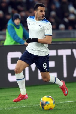 Roma, İtalya 26.01.2025: İtalyan Lazio 'lu Pedro, İtalya futbol şampiyonası Serie A Enilive 2024-2025 SS Lazio, Fiorentina Calcio' ya karşı Roma 'daki Stadio Olimpico' da görüldü.