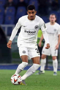 Roma, İtalya 30.01.2025: Eintracht Frankfurt 'tan Ansgar Knauff 2024-2025 Uefa Avrupa Ligi sırasında, AS Roman Eintracht Frankfurt' a karşı Roma Olimpiyat Stadyumu 'nda oynanan futbol karşılaşması.