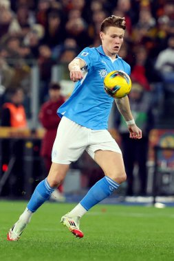 Rome, Italy 02.02.2025 : Scott Mctominay of Napoli during Italian football championship Serie A Enilive 2024-2025  match AS Roma vs SSC Napoli at Stadio Olimpico in Rome on February 2, 2025. clipart