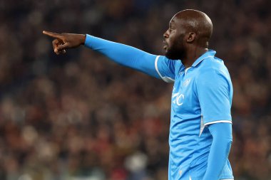 Roma, İtalya 02.02.2025: Napoli 'li Romelu Lukaku İtalya Futbol Şampiyonası sırasında Serie A Enilive 2024-2025 AS Romanlar SSC Napoli' ye karşı Roma 'daki Stadio Olimpico' da 2 Şubat 2025.