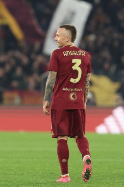 Roma, İtalya 02.02.2025: Roman Angelino 1-1 gol attı ve İtalya futbol şampiyonası Serie A Enilive 2025-2025 sezonunda Roma-SSC Napoli karşılaşmasını Roma 'daki Stadio Olimpico' da 2 Şubat 2025 'te kutladı..