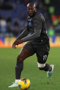 Roma, İtalya 15.02.2025 Napoli 'li Romelu Lukaku: İtalya Futbol Şampiyonası sırasında Serie A Enilive 2024-2025 karşılaşmasında SS Lazio ile SSC Napoli Roma Olimpiyat Stadyumu' nda karşılaşacak..