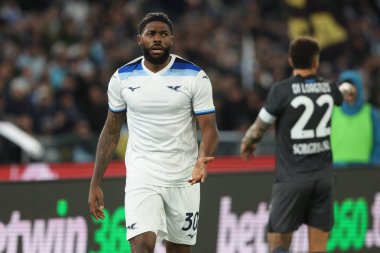 Roma, İtalya 15.02.2025: Lazio 'lu Nuno Tavares İtalya Futbol Şampiyonası sırasında Serie A Enilive 2024-2025 SSC Napoli' ye karşı Roma Olimpiyat Stadyumu 'nda SS Lazio maçı.