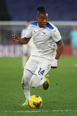 Roma, İtalya 15.02.2025: İtalyan futbol şampiyonluğu sırasında Tijjani Noslin Serie A Enilive 2024-2025 karşılaşmasında SSC Napoli 'ye karşı Roma Olimpiyat Stadyumu' nda SS Lazio.