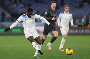 Roma, İtalya 15.02.2025: İtalyan futbol şampiyonluğu sırasında Boulaye Dia (Lazio) Serie A Enilive 2024-2025 karşılaşmasında SSC Napoli 'ye karşı Roma Olimpiyat Stadyumu' nda SS Lazio.