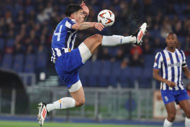 Rome, Italy 20.02.2025 : Nehuen Perez of Porto seen in action during Uefa Europe League 2024-2025 football match, play-off, AS Roma vs FC Porto at Olympic stadium in Rome. clipart