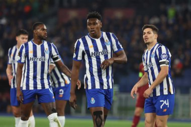 Roma, İtalya 20.02.2025: Porto 'lu Samu Aghehowa Uefa Avrupa Ligi 2024-2025 futbol karşılaşması, play-off, AS Roma FC Porto' ya karşı Roma Olimpiyat Stadyumu 'ndaki Olimpiyat Stadyumu.