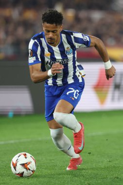 Roma, İtalya 20.02.2025: Goncalo Borges of Porto Uefa Avrupa Ligi 2024-2025 futbol karşılaşması, play-off, AS Roma FC Porto 'ya karşı Roma Olimpiyat Stadyumu.