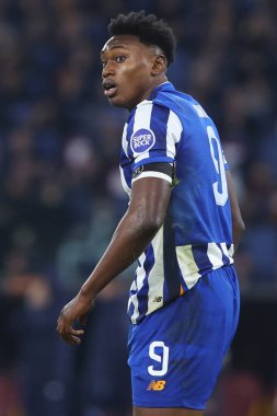 Roma, İtalya 20.02.2025: Porto 'lu Samu Aghehowa Uefa Avrupa Ligi 2024-2025 futbol karşılaşması, play-off, AS Roma FC Porto' ya karşı Roma Olimpiyat Stadyumu 'ndaki Olimpiyat Stadyumu.