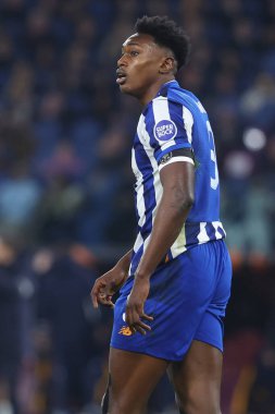 Roma, İtalya 20.02.2025: Porto 'lu Samu Aghehowa Uefa Avrupa Ligi 2024-2025 futbol karşılaşması, play-off, AS Roma FC Porto' ya karşı Roma Olimpiyat Stadyumu 'ndaki Olimpiyat Stadyumu.