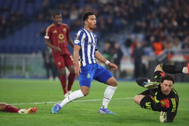 Roma, İtalya 20.02.2025: Porto 'dan DDanny Namaso, Uefa Avrupa Ligi 2024-2025 futbol karşılaşması, play-off, Roma' daki Olimpiyat stadyumunda AS Roma FC Porto 'ya karşı.