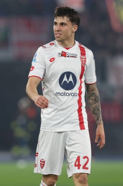 Roma, İtalya 24.02.2025: İtalya Futbol Şampiyonası sırasında Monza 'dan Alessandro Bianco Serie A Enilive 2024-2025 Roma-AC Monza maçında Roma' daki Stadio Olimpico 'da AC Monza' ya karşı.