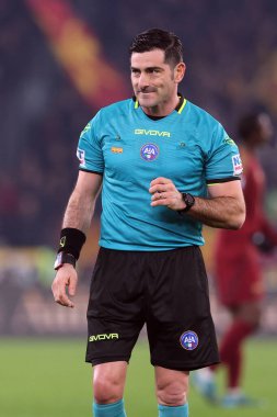 Roma, İtalya 24.02.2025: İtalya Futbol Şampiyonası sırasında Serie A Enilive 2024-2025 maçları sırasında Roma 'daki Stadio Olimpico' da AS Roma-AC Monza karşılaşması.